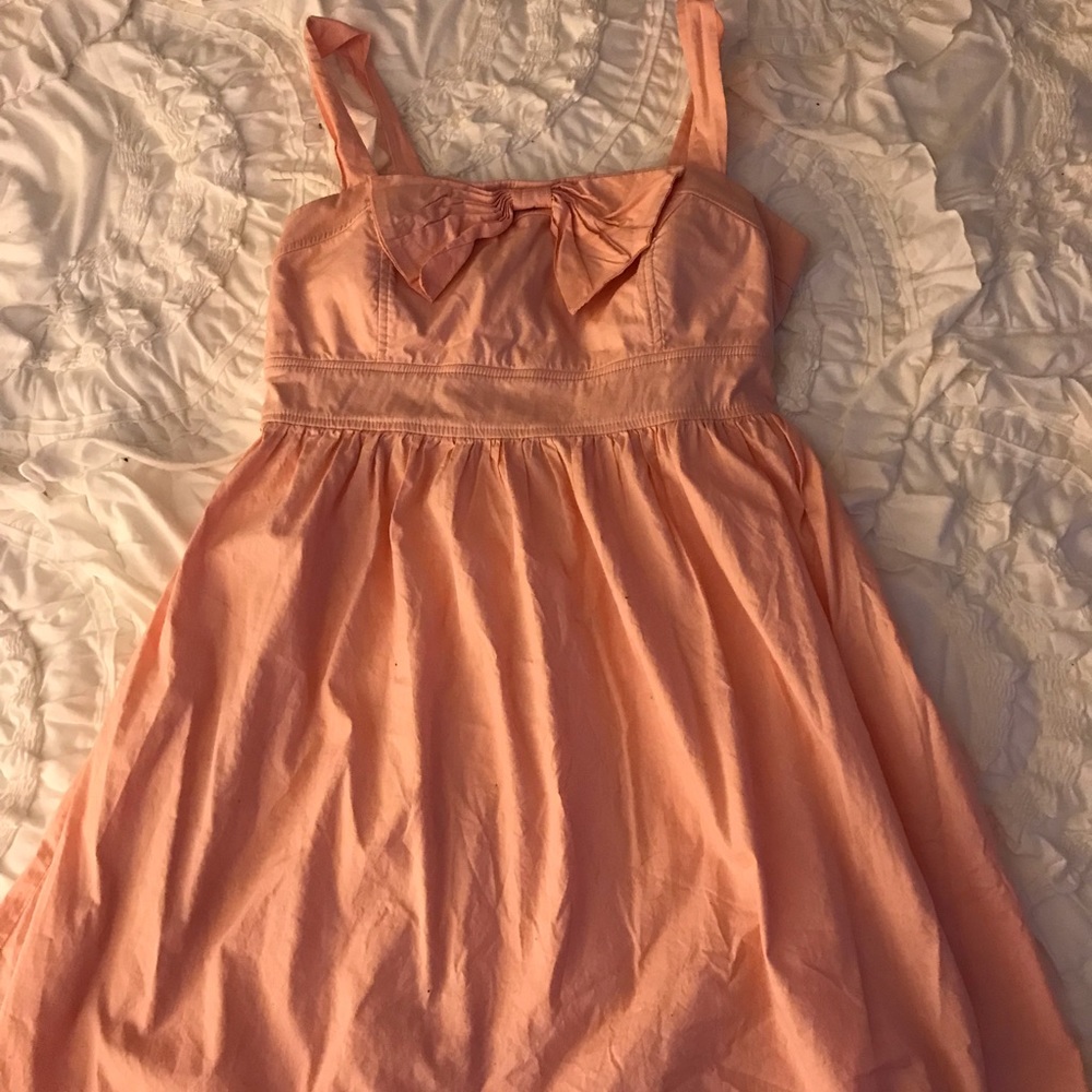 Peach bow dress size 13